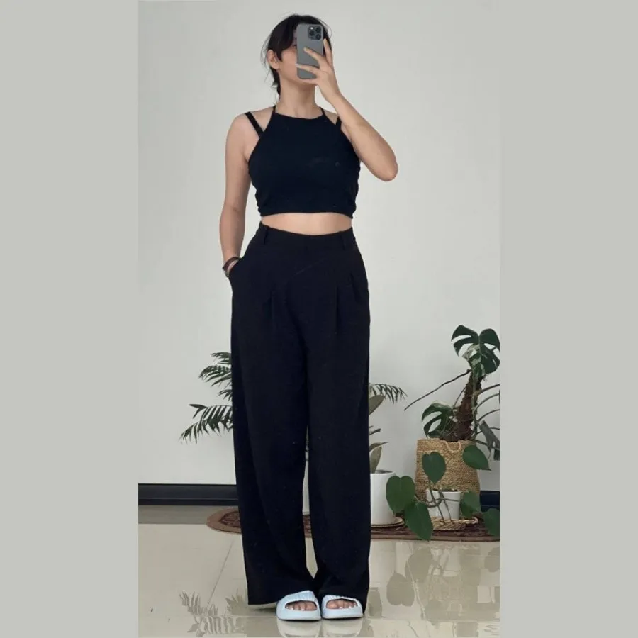 شلوار کرپ وایدلگ برند H&M
