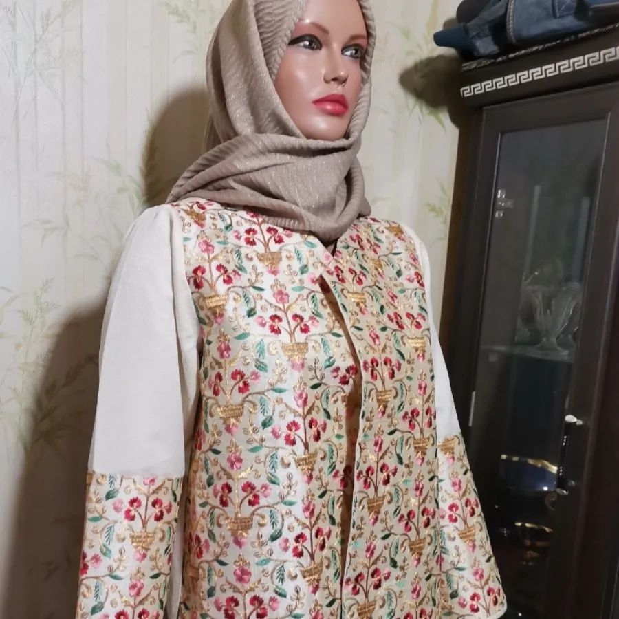 کت کتان لمه گلدوری شده