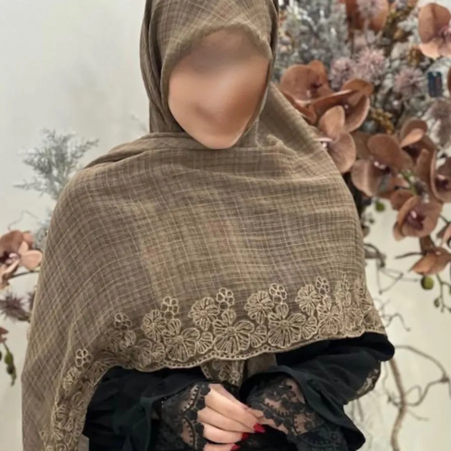 روسری حریر خامه دوزی
