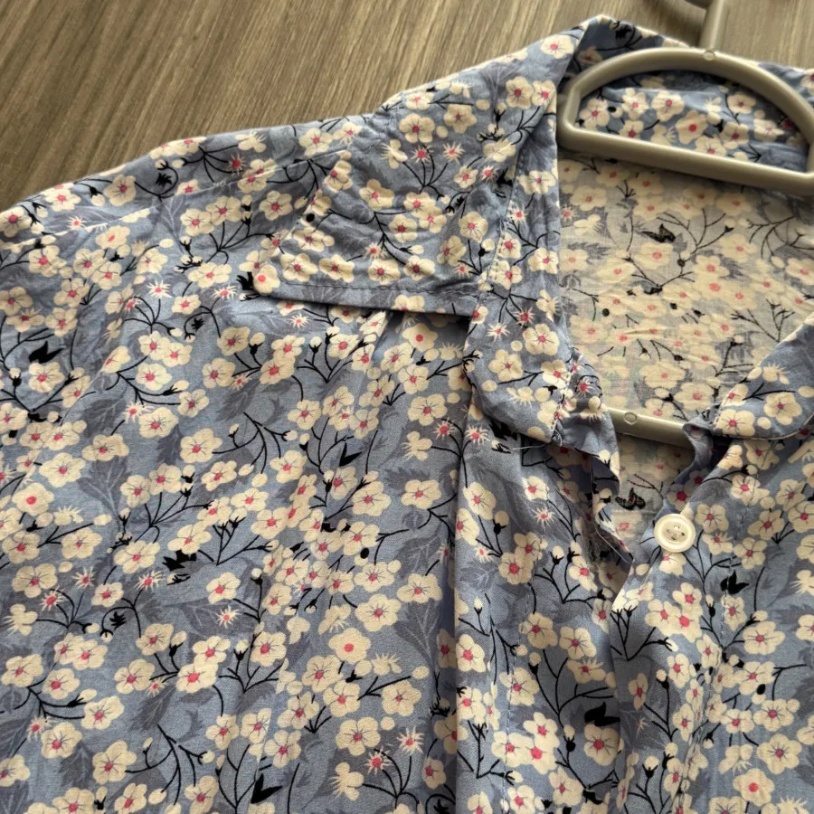 شومیز ابی گل کلی