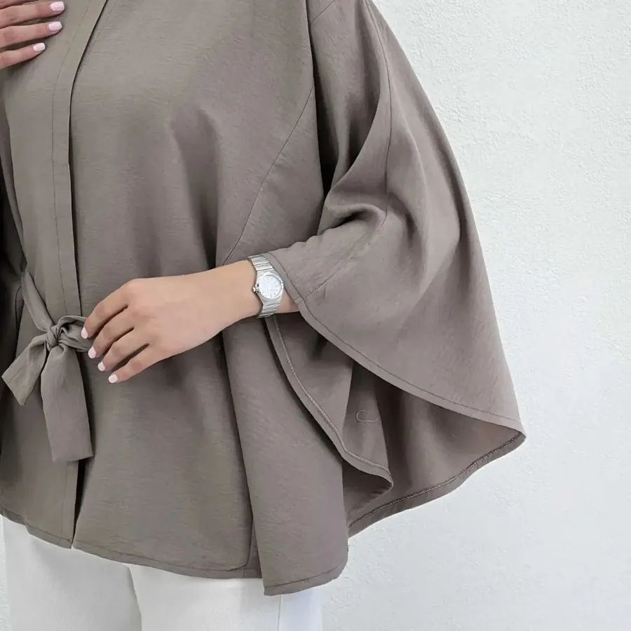 شومیز مانتویی سیلک ریزشی
