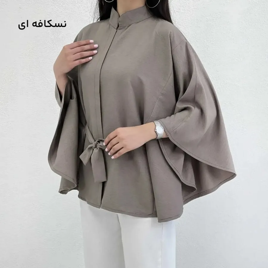 شومیز مانتویی سیلک ریزشی
