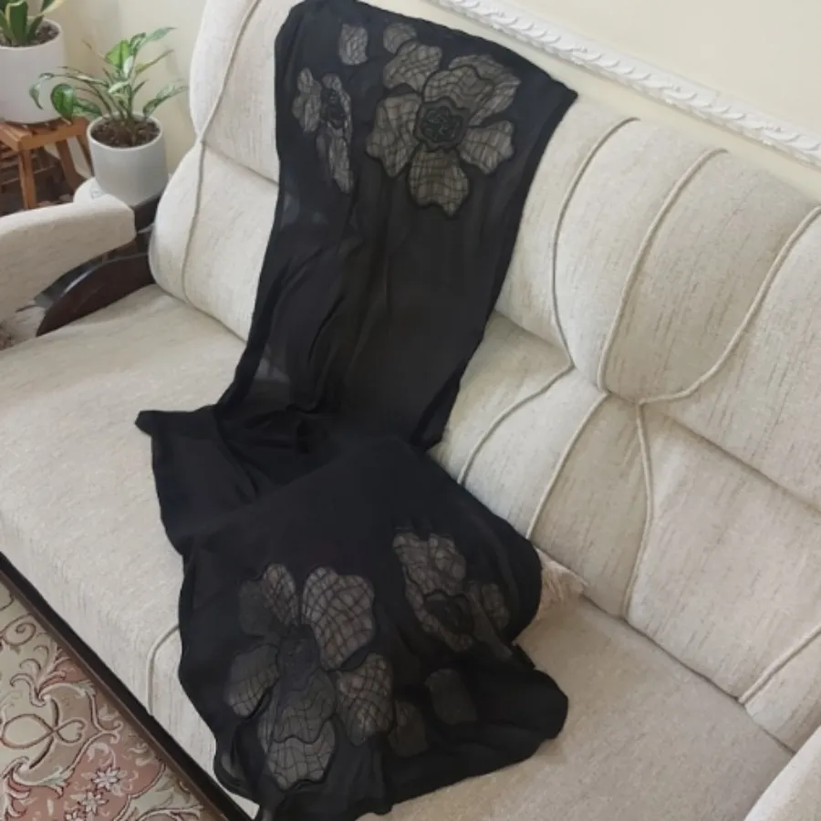 شال حریر مشکی