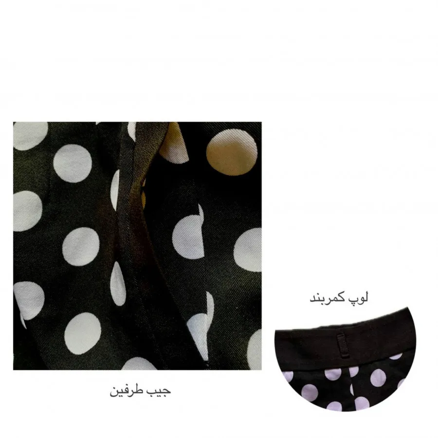 شلوارک کتان خالخالی