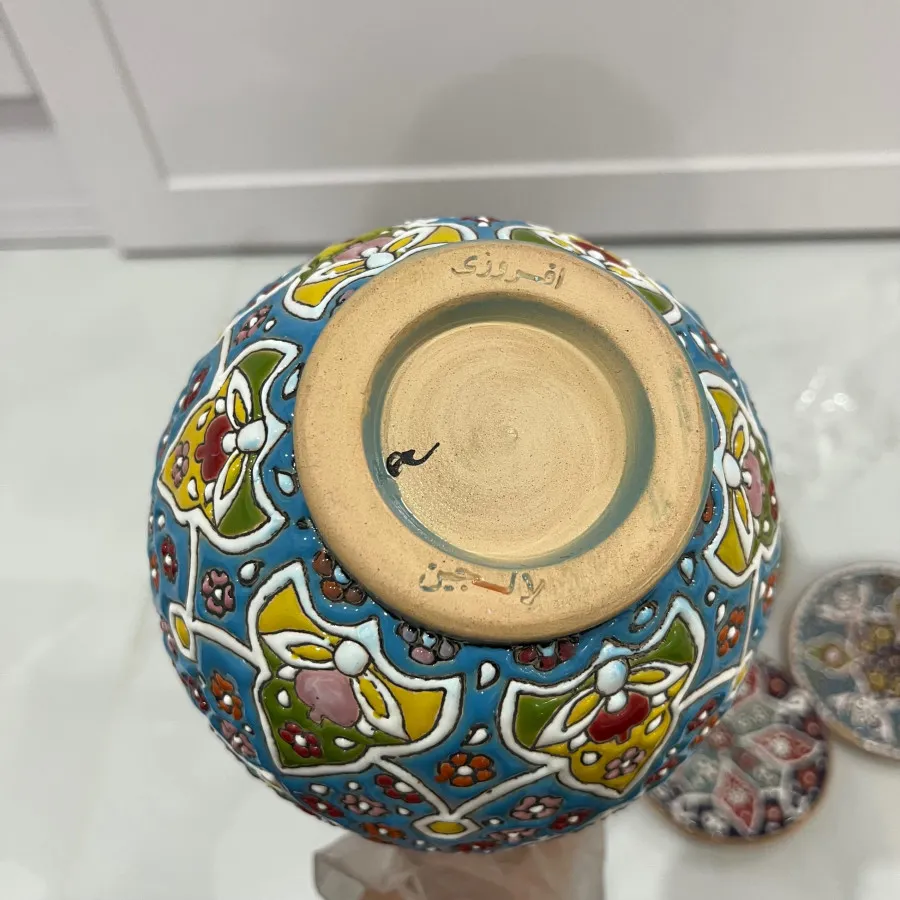 ست بشقاب و تنگ میناکاری