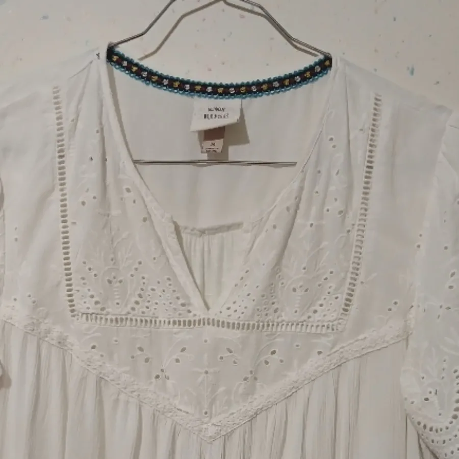 شومیز سفید گیپوری نو