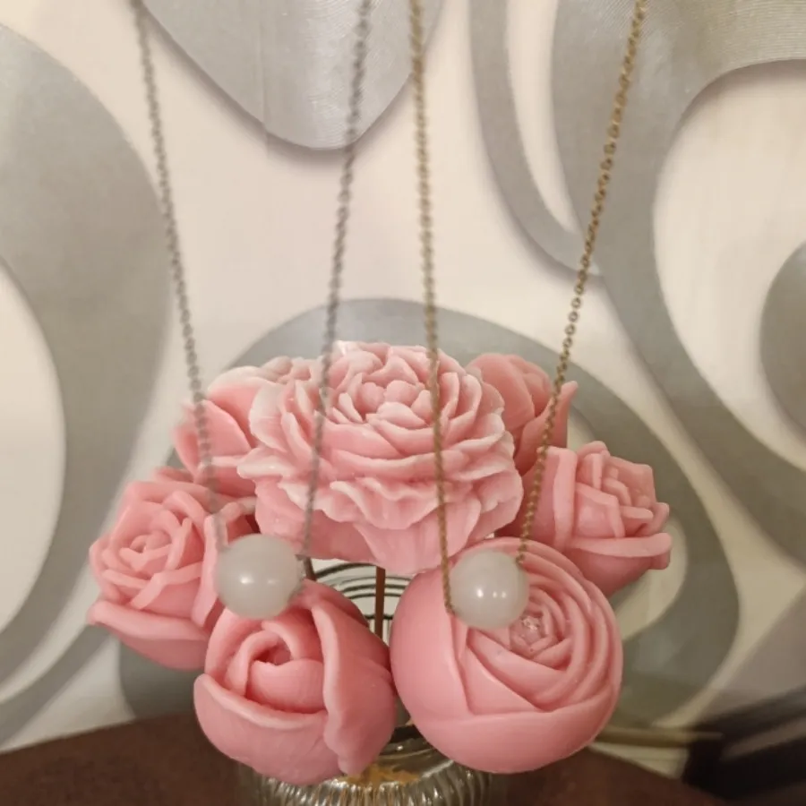 2 عدد گردنبند رز کوارتز