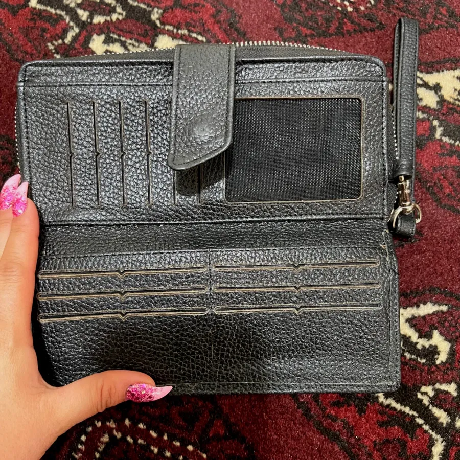کیف پول مشکی چرم