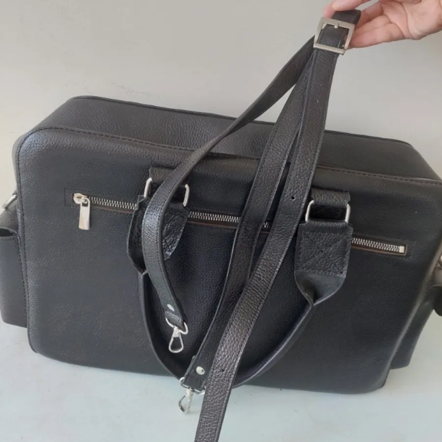 کیف چرم مشکی فلوتر