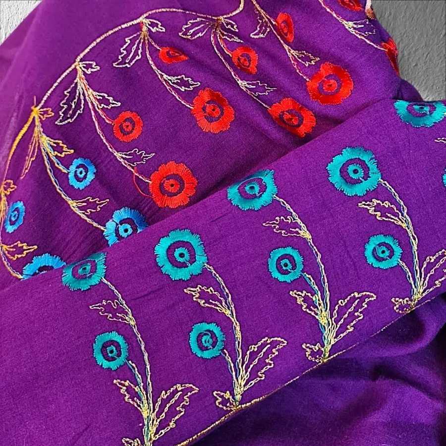 شال وارداتی گلدوزی شده
