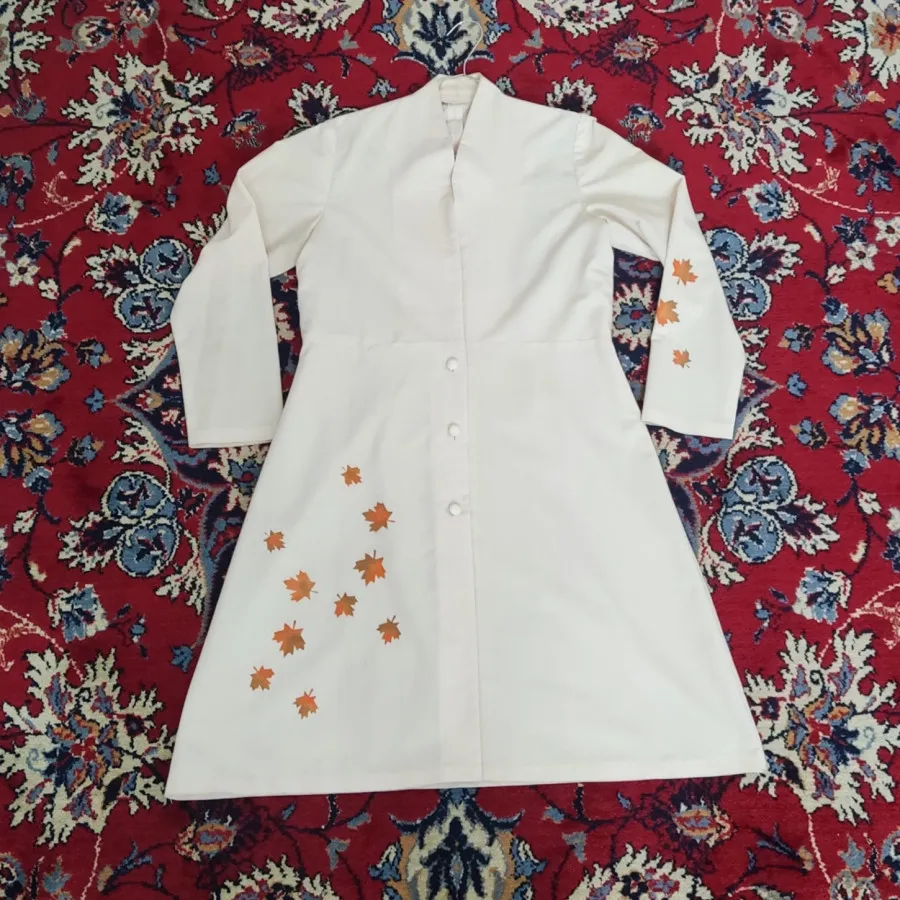مانتو کرم نقش دار