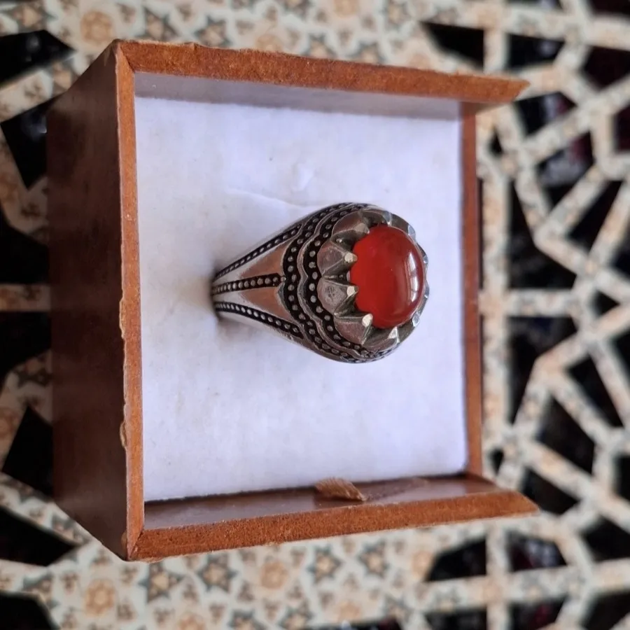 انگشتر عقیق سیاه قلم
