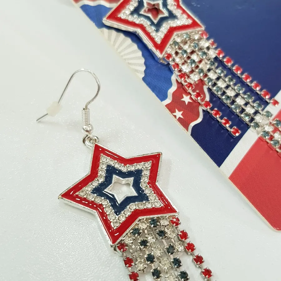 گوشواره ستاره نگین رنگی