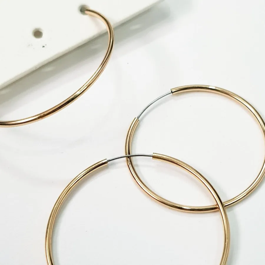 پک گوشواره حلقه ای طلایی