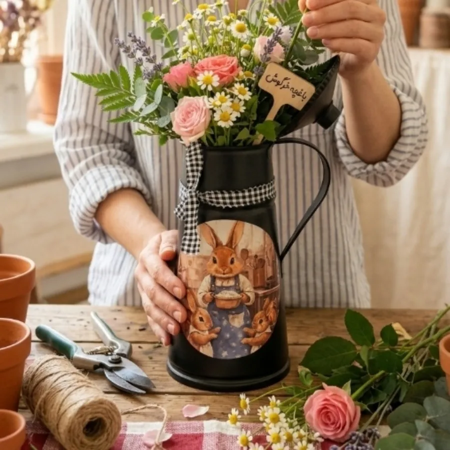 گلدان فلزی وجاقاشقی