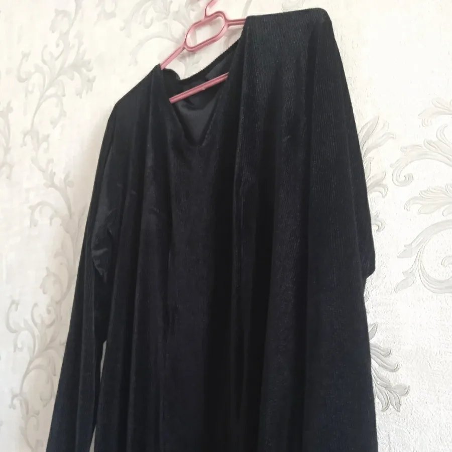 مانتو مخمل کبریتی مشکی