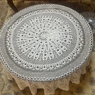 رومیزی قلاب بافی گرد