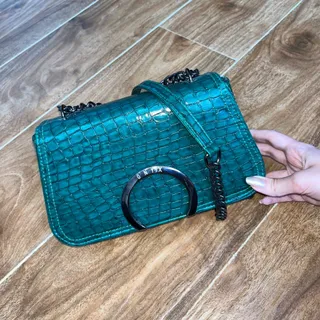 کیف ورنی‌سبزطرح کروکودیلی