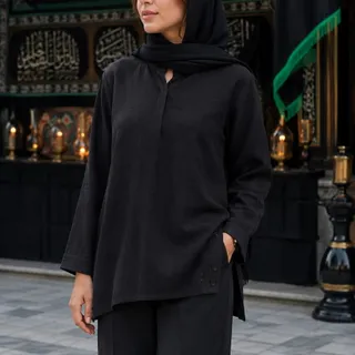 شومیز مانتویی مشکی