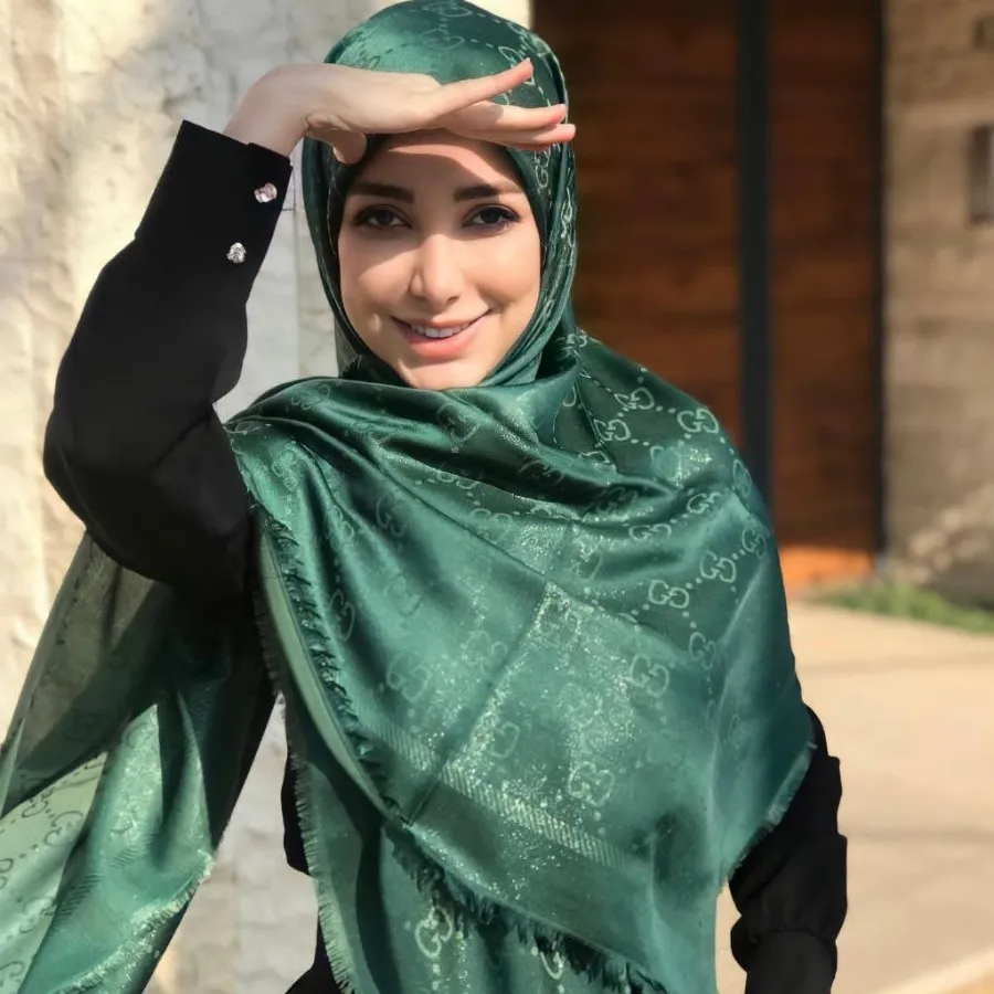 روسری ابریشم گوچی لمه دار