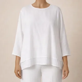 شومیز سفید نخی فوق خنک