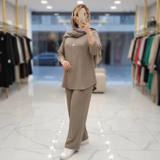 ست مانتو شلوار بسکوییتی