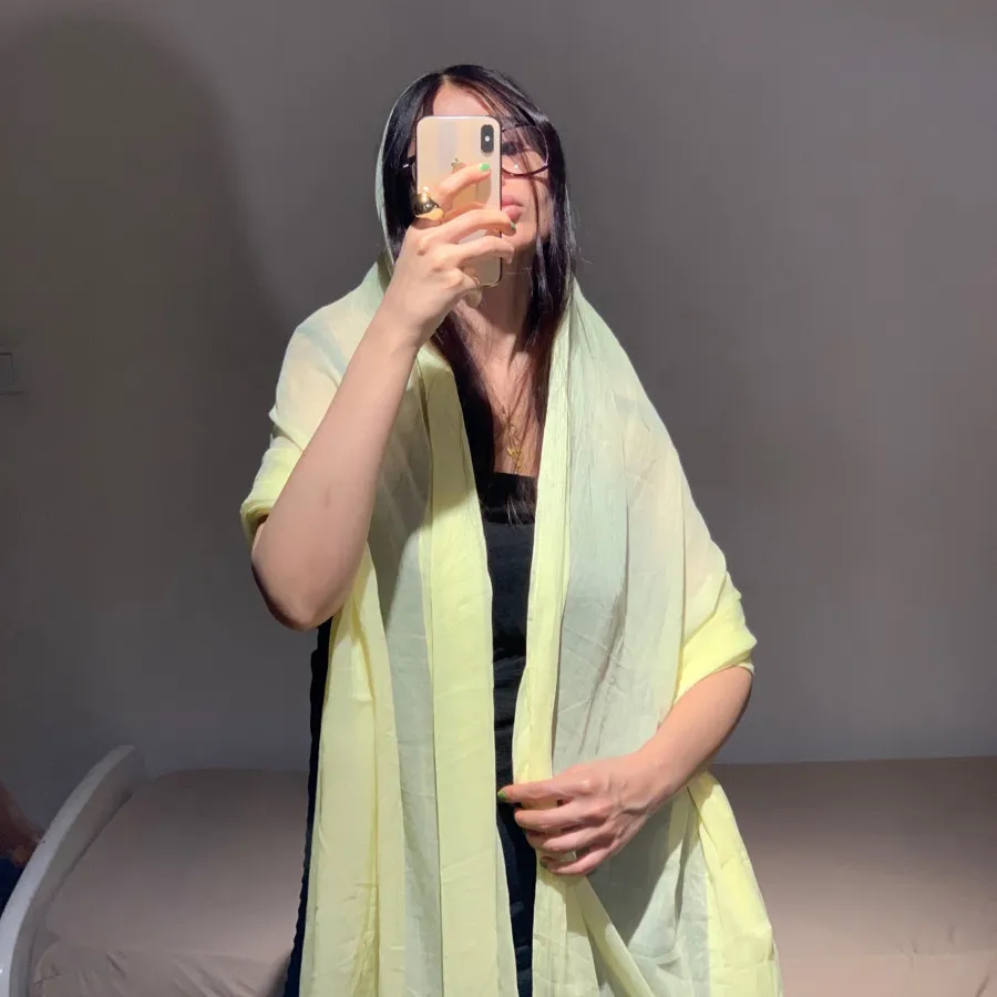 شال زرد نخی ترک