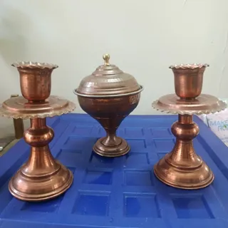 شمعدان و قندان مسی