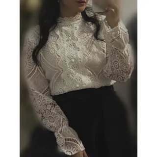 شومیز گیپور دانتل سفید
