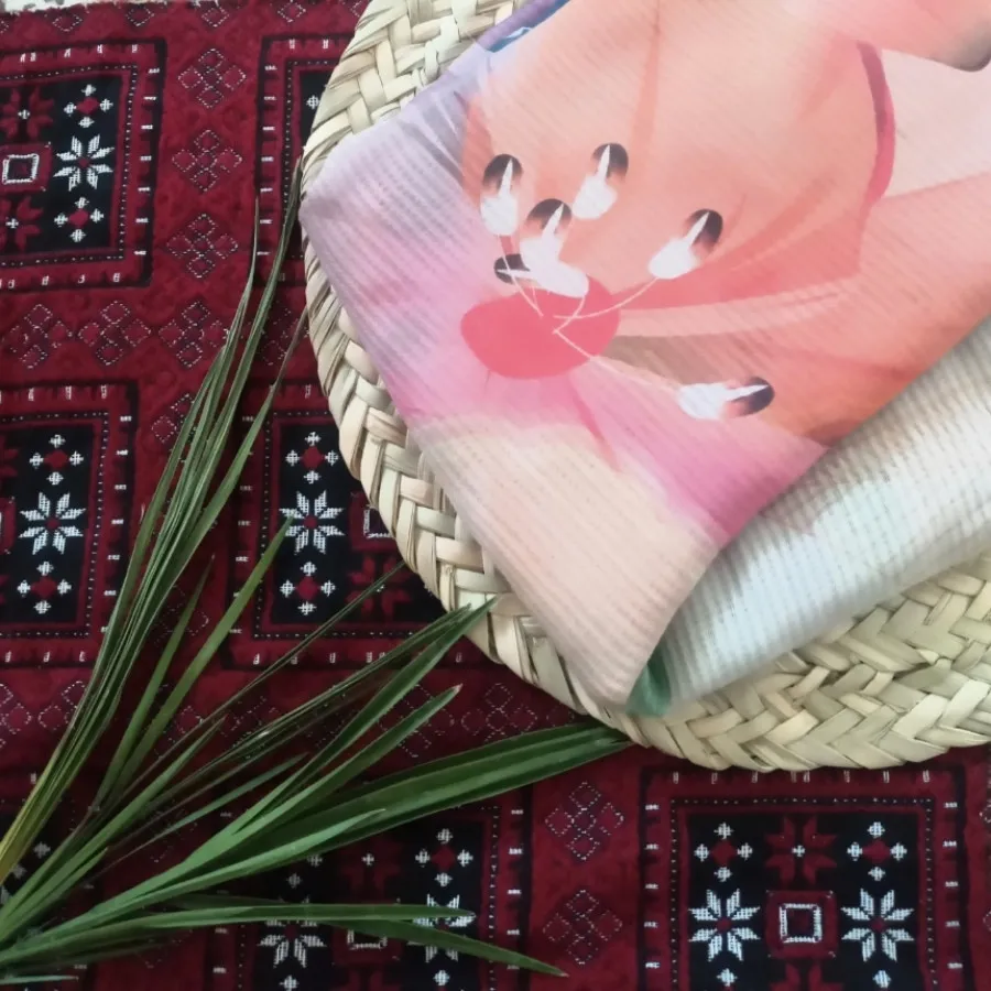 روسری نخی آبرنگی