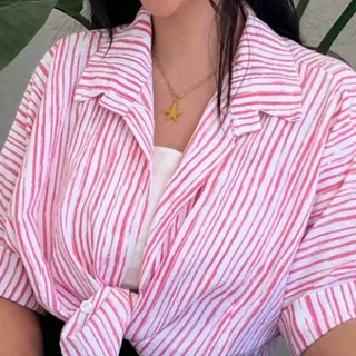 شومیز لینن پنبه جلو گره