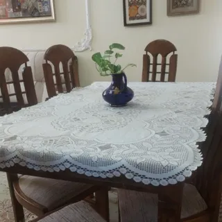 رومیزی توری سفید