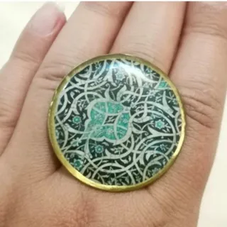 انگشتر برنجی طرح آبی اسلی