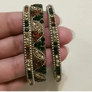 النگو هندی ست نگین سبز
