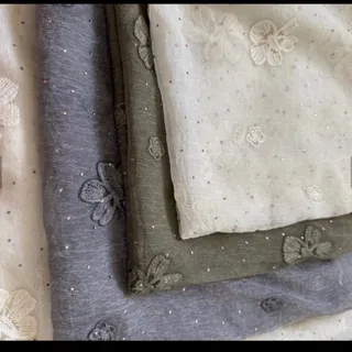 روسری حریر خامه دوزی