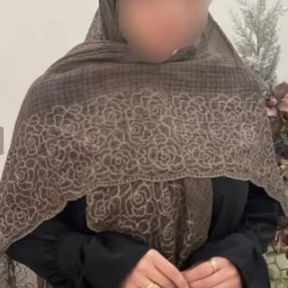 روسری حریر خامه دوزی