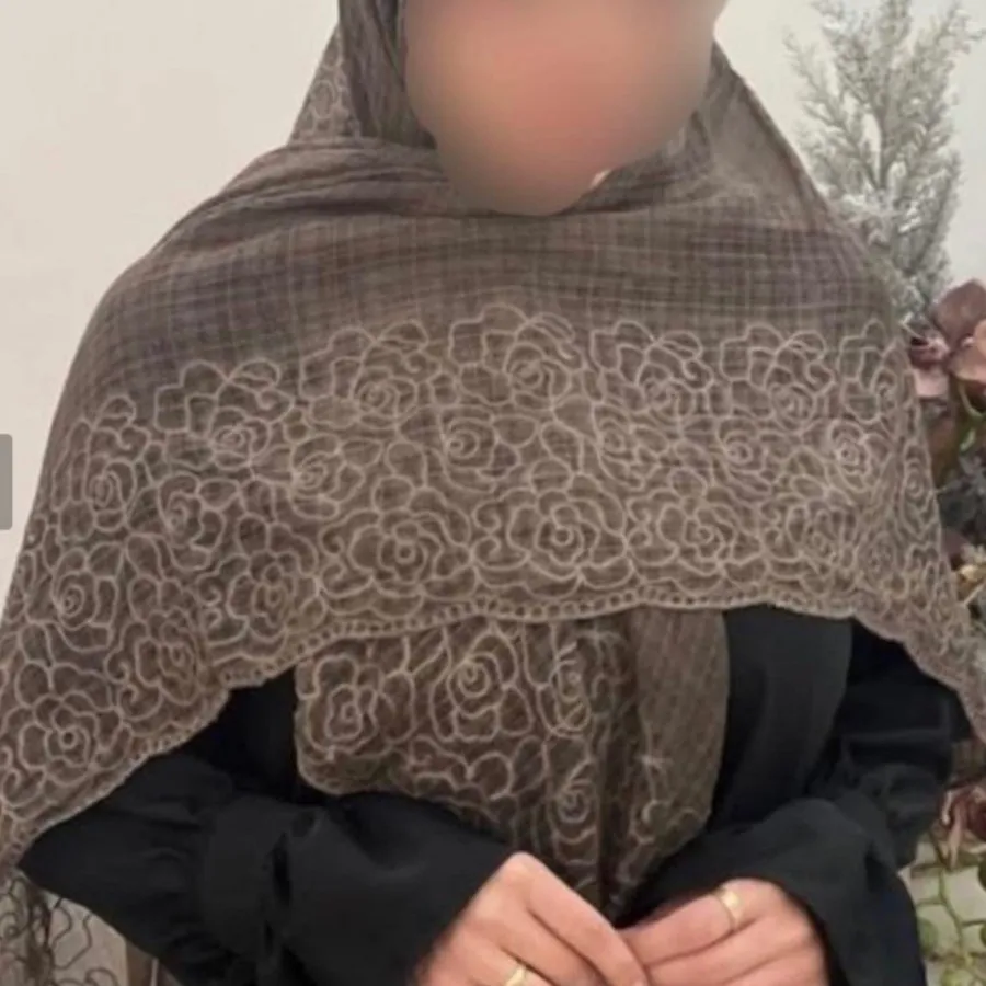 روسری حریر خامه دوزی