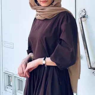 پیراهن لینن قهوه ای