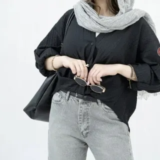 شومیز مشکی جلو گره