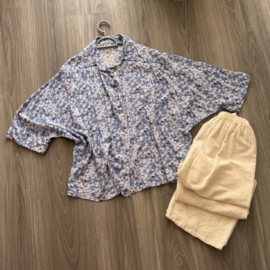 شومیز ابی گل کلی