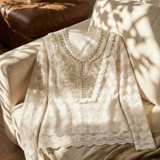 شومیز گیپور نگین دوزی