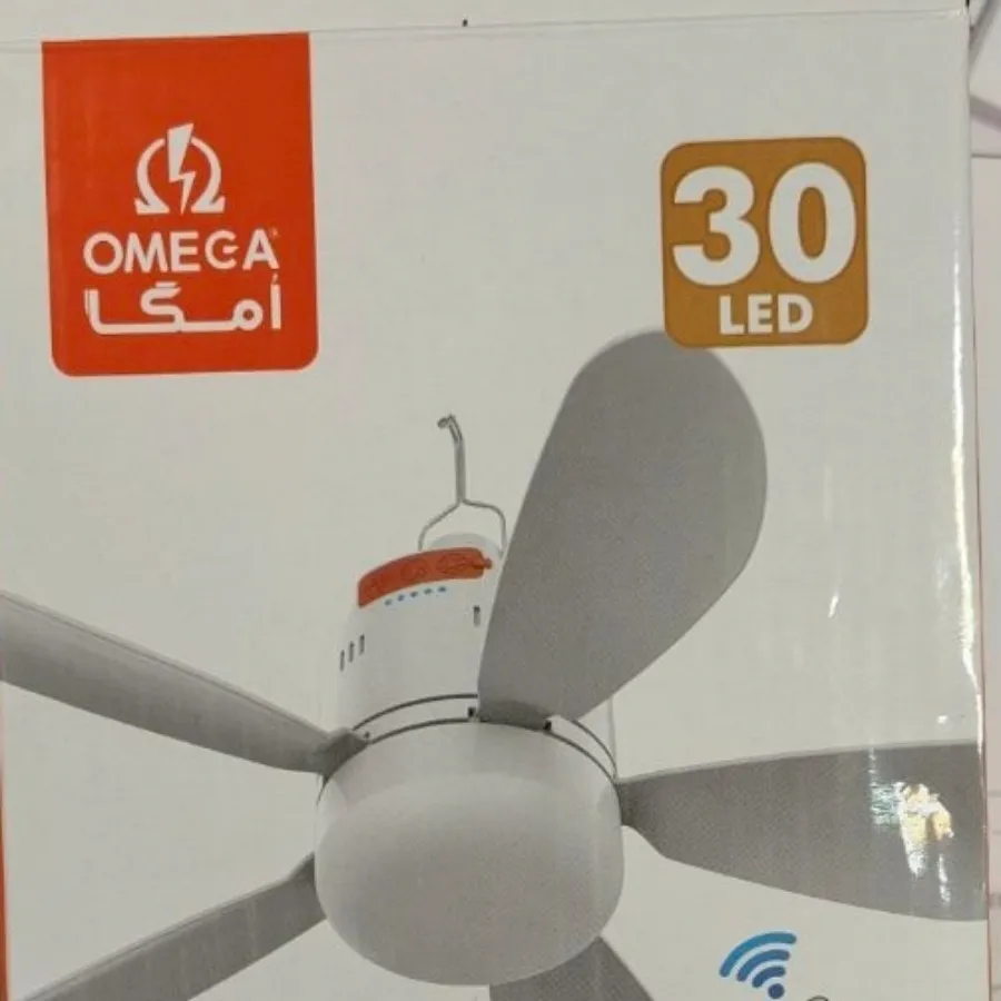 پنکه و چراغ شارژی امگا