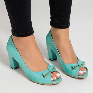 کفش ورنی سبزابی