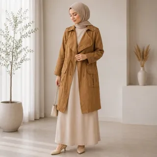 مانتو خردلی جلوباز