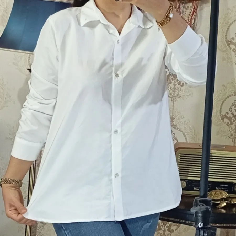 شومیز سفید ساده