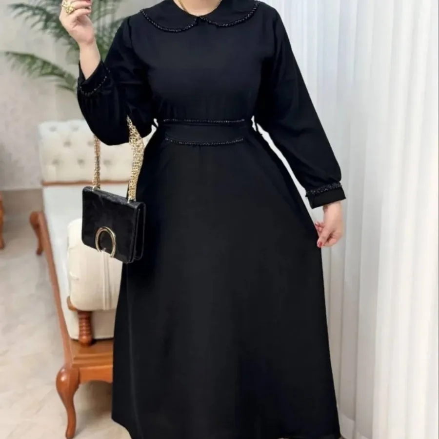 پیراهن بلند پوشیده مشکی