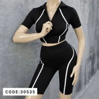 ست کراپ و شلوارک اسپرت