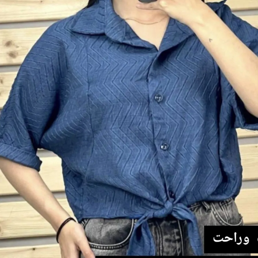 شومیز جلو گره ای یقه شکار