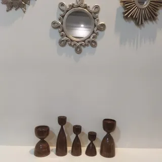 ست جاشمعی چوب گردو