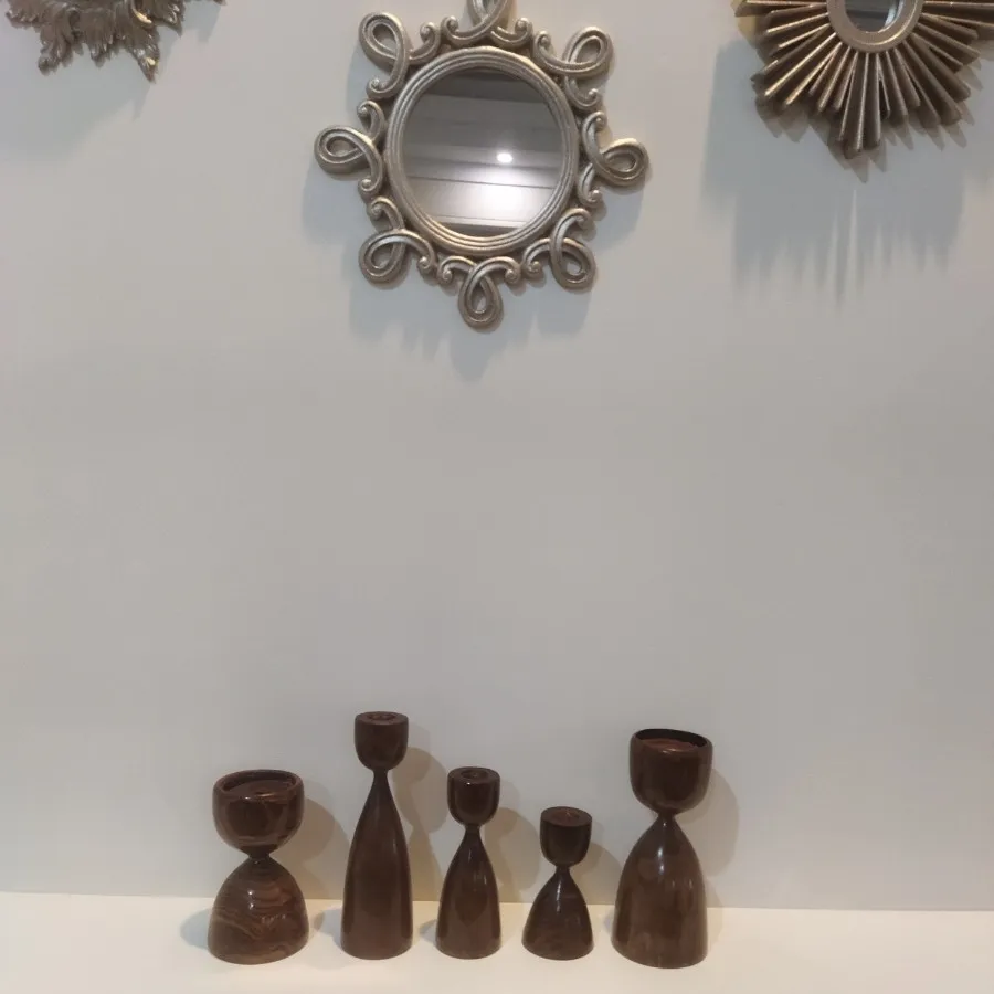 ست جاشمعی چوب گردو